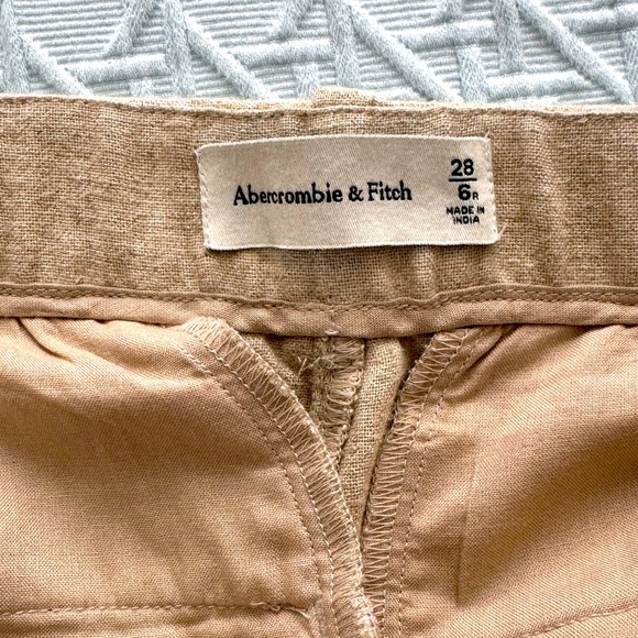 Abecrombie & Fitch Linen- Blend Tailor Ultra Wide Leg Pants - Picture 2 of 4